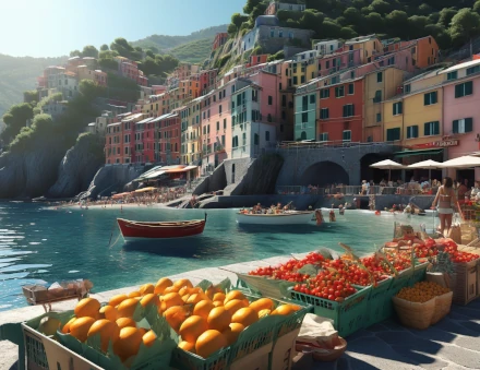  European summer sun in Cinque Terre, Italy