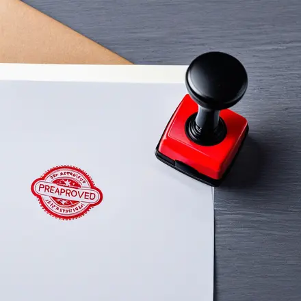 stamp with pre-approved on piece paper
