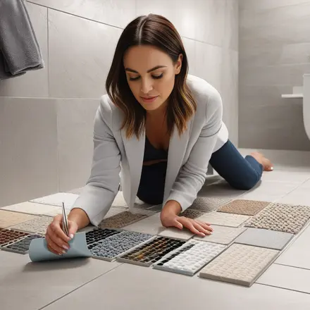 Aussie lady looking at flooring ideas