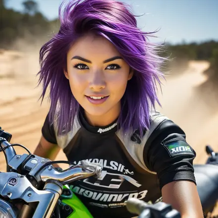 Dirt Bike Girl on a dirt bike trail