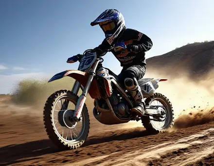 man ridding his dirt bike