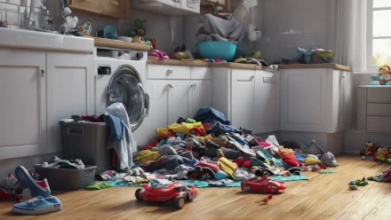 a cluttered room