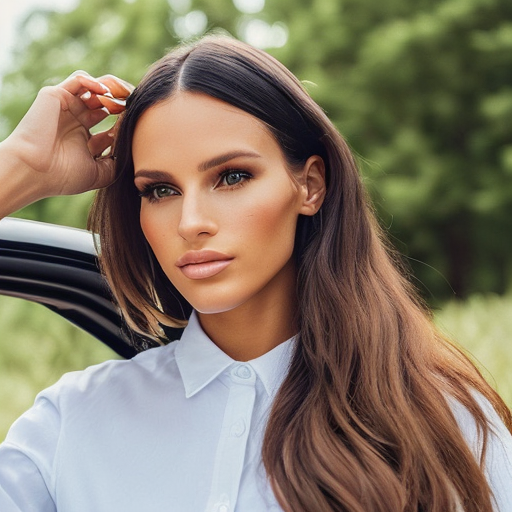 beautiful girl consider opportunity lost of car loan