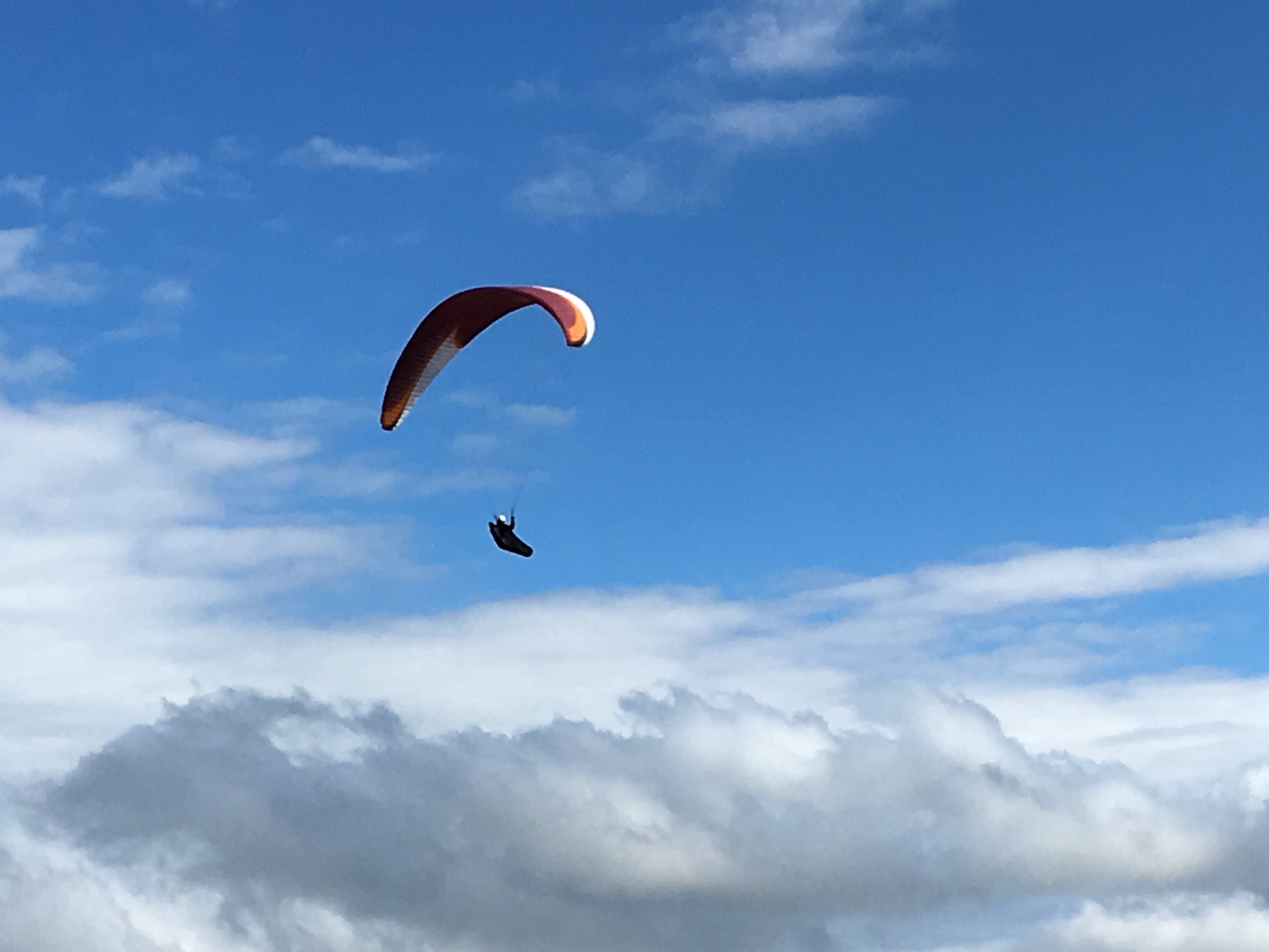 Paragliding in the sky