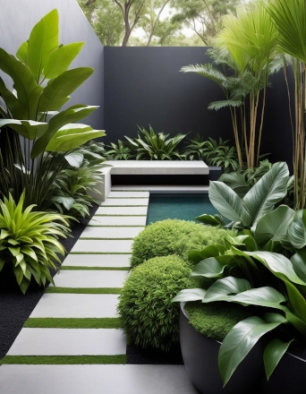 small tropical garden makerover